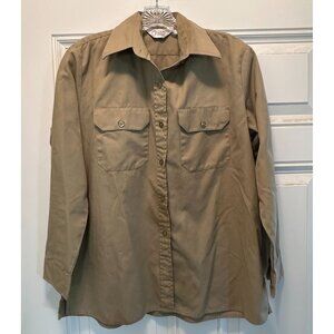 Lion Apparel Youth Long Sleeve Tan Button-Up Shirt Size Youth 14